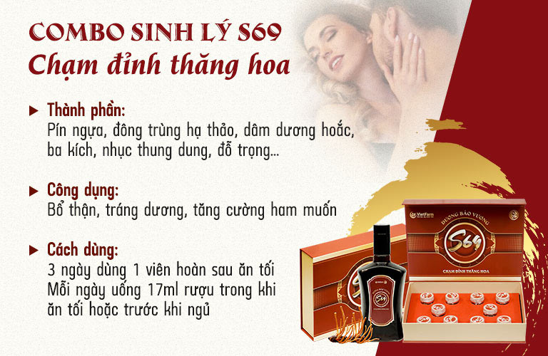 Thành phần, công dụng và cách sử dụng combo sinh lý S69