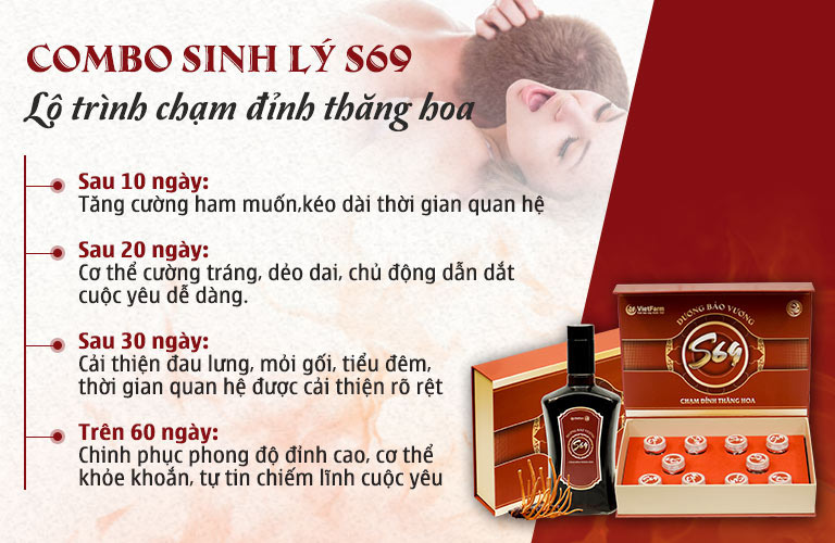 Lộ trình nâng tầm sung mãn của quý ông với combo sinh lý S69 