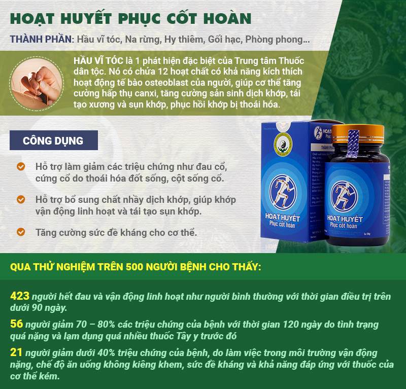 Hoạt huyết Phục cốt hoàn được nhiều chuyên gia đánh giá cao