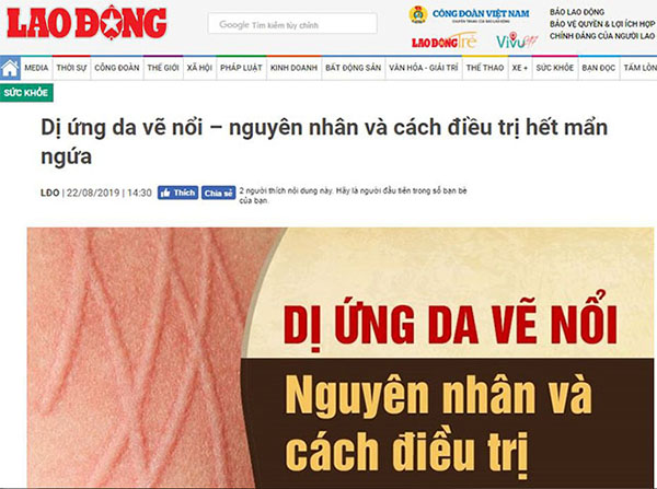 Dị ứng da vẽ nổi