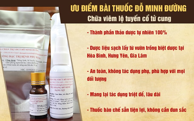 Ưu điểm có 1-0-2 của bài thuốc chữa viêm lộ tuyến CTC Đỗ Minh Đường