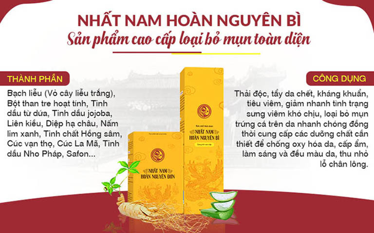 Nhất Nam Hoàn Nguyên Bì với cơ chế tác động kép giúp loại bỏ mụn toàn diện