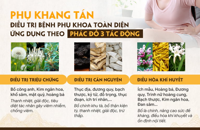 Phác đồ Phụ Khang Tán điều trị viêm lộ tuyến toàn diện