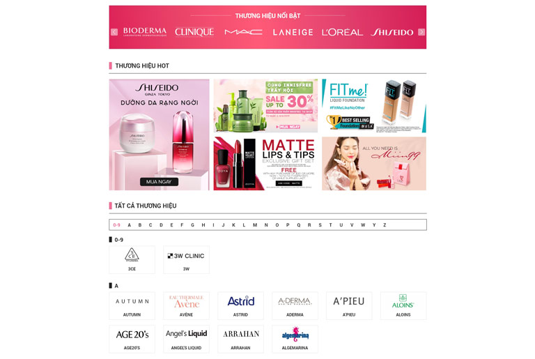 Giao diện website drbeauty.com.vn