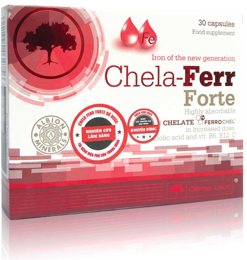 Chela Ferr Forte cung cấp 166,67 mg sắt hữu cơ IPC