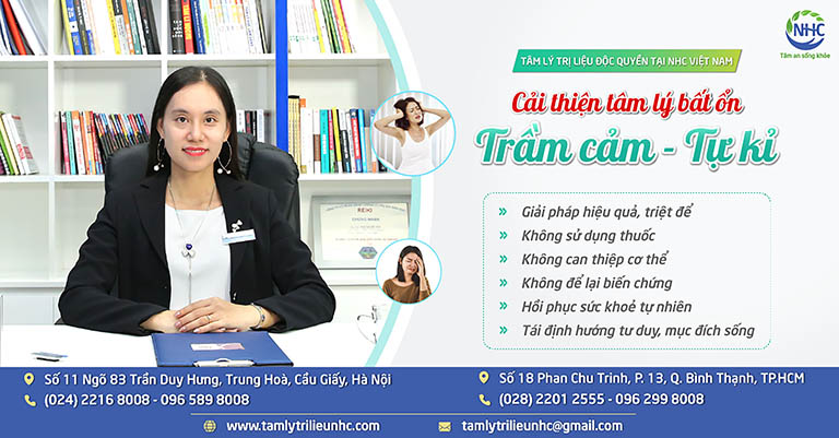 Trung tâm Tâm lý trị liệu NHC Việt Nam là một trong những đơn vị chữa trầm cảm bằng liệu pháp tâm lý chuyên sâu hàng đầu tại Việt Nam