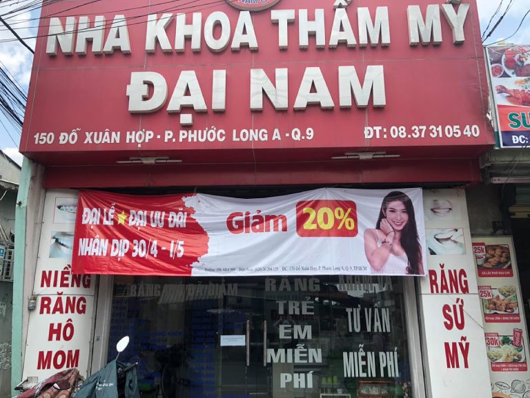 Nha khoa thẩm mỹ Đại Nam 4 tọa lạc tại đường Đỗ Xuân Hợp, quận 9