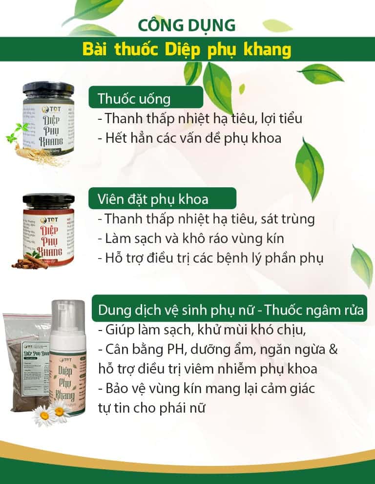 Thành phần của các chế phẩm Diệp phụ khang