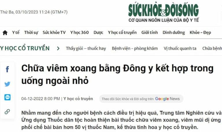 Báo chí chia sẻ về Thông xoang Khang dược