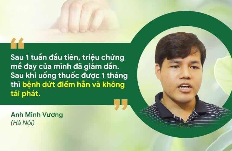 Anh Minh Vương lành bệnh mề đay sau khi sử dụng bài thuốc